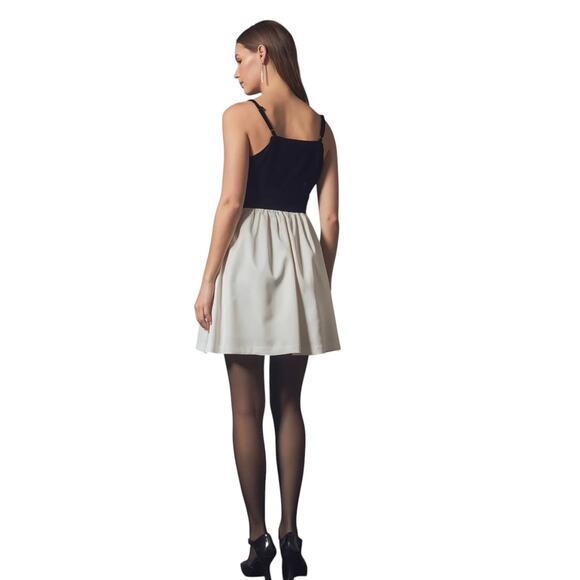 ENDLESS ROSE‎ Women's Mixed Media Dress Medium Black Ivory Buckle NWT $140 - Picture 3 of 9